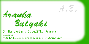 aranka bulyaki business card